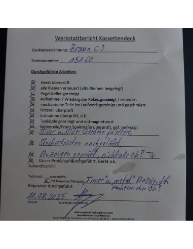 Deck de cassettes Braun Atelier C3,  3...