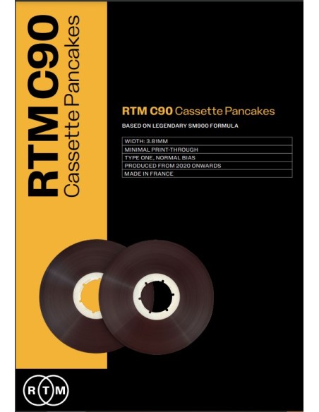 Cinta profesional RTM C90 para duplicación cassettes 90 min. Monobox 30 pancakes 12,5"x 1/8”