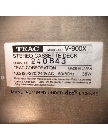 Deck de cassette 3 cabezales Teac V-900X tope...