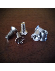 Set de 3 tornillos+tuercas para carrete de cinta 1/4" 2