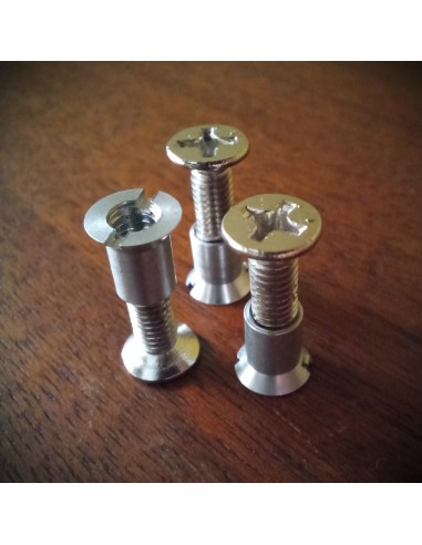 Set de 3 tornillos+tuercas para carrete de cinta 1/4"